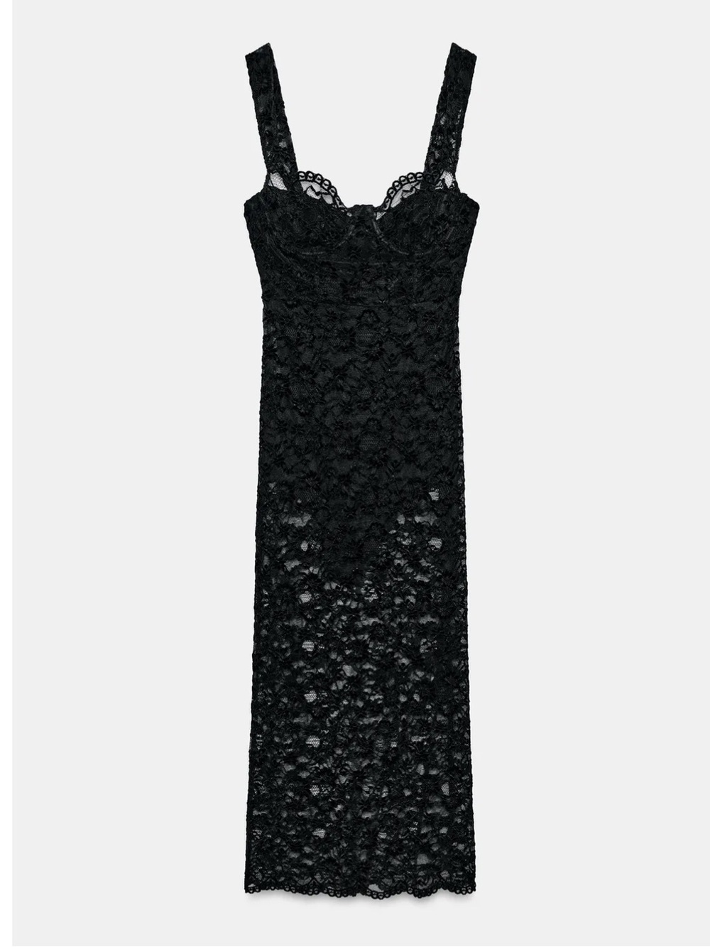 VIRAL ZARA Midi dress made of lace fabric. Sweetheart neckline S 
🚨FIRM PRICE - Picture 7 of 10